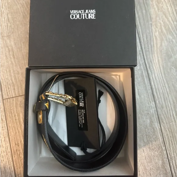 Versace Jeans Collection Black and Gold Belt